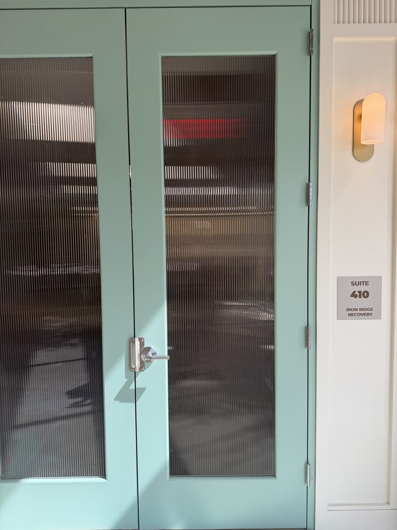 The entrance to Suite 410, Iron Ridge Recovery, Austin